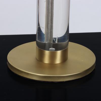 A pair of Modern lucite and brass Column Table Lamps circa 1950 