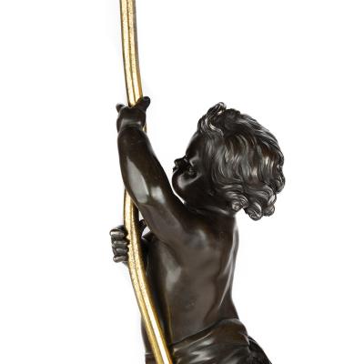 A pair of Napoleon III bronze and ormolu table lamps