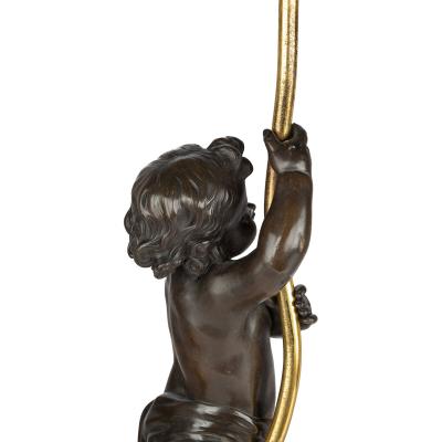 A pair of Napoleon III bronze and ormolu table lamps