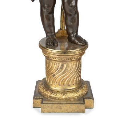 A pair of Napoleon III bronze and ormolu table lamps