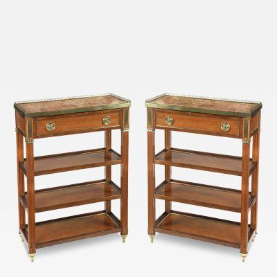 A pair of Napoleon III satinwood side tables or bedside tables