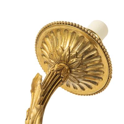 A pair of Napoleon III two branch ormolu wall lights