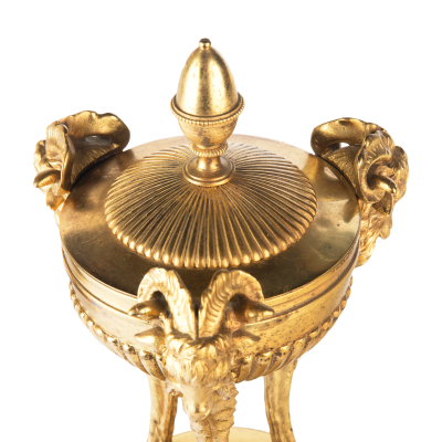 A pair of Regency classical gilt bronze vases