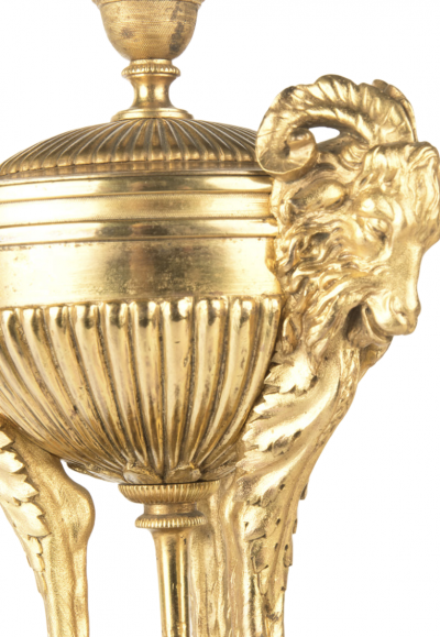 A pair of Regency classical gilt bronze vases