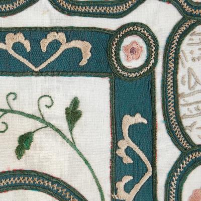 A pair of Turkish 19th century antique Ottoman embroideries