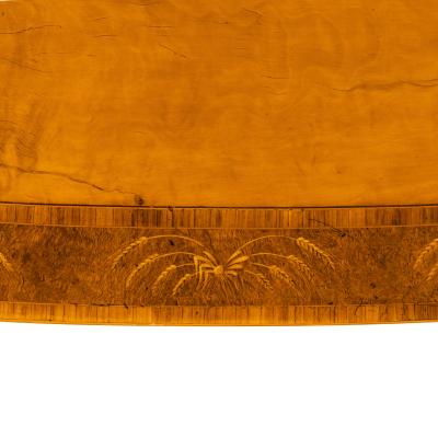 A pair of Victorian Hepplewhite style satinwood console tables