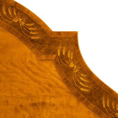 A pair of Victorian Hepplewhite style satinwood console tables