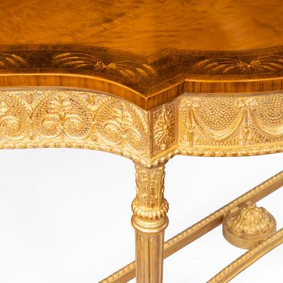 A pair of Victorian Hepplewhite style satinwood console tables