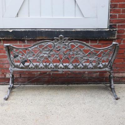 A pair of aluminum sleigh form garden benches circa 1950
