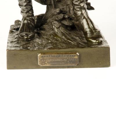 A pair of bronze figures entitled Avant le combat and Apr s le combat 