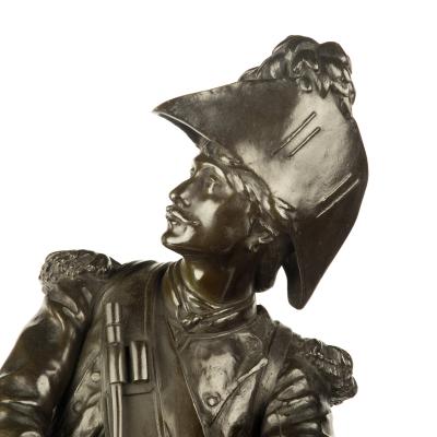 A pair of bronze figures entitled Avant le combat and Apr s le combat 