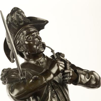 A pair of bronze figures entitled Avant le combat and Apr s le combat 