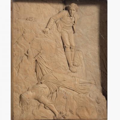 A pair of carved lime wood pictures