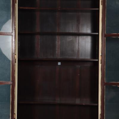 A pair of cream painted and parcel gilt large bookcases French 19th C