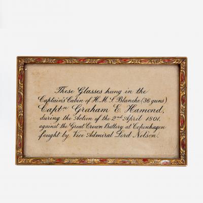 A pair of gilded circular mirrors HMS Blanche Battle of Copenhagen 