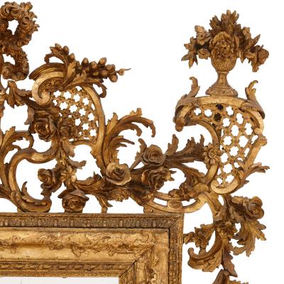 A pair of giltwood and polychrome decorated antique Italian mirrors