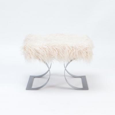 A pair of goat hair upholstered benches Contemporary 