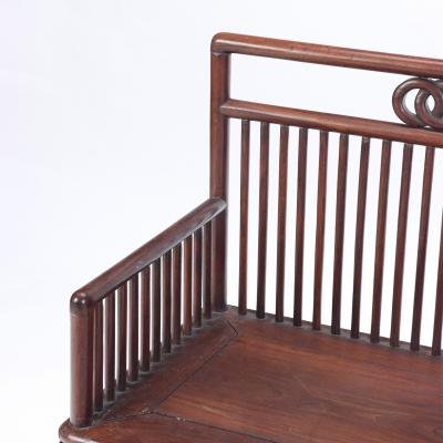 A pair of hardwood Chinese benches early 20th C