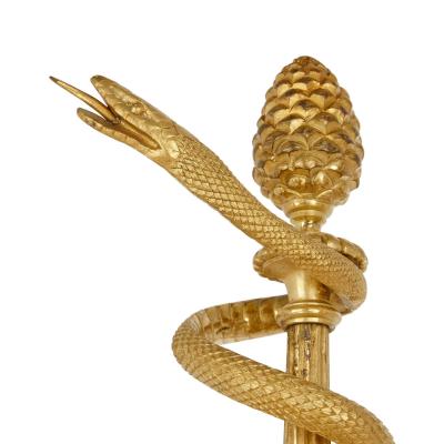 A pair of large French ormolu and patinated bronze candelabra