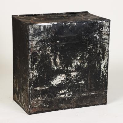 A pair of large floor sized Victorian period tin tea caddies 19th C 