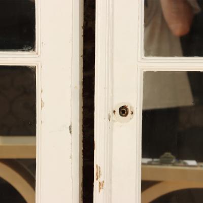 A pair of painted French doors C 1900 