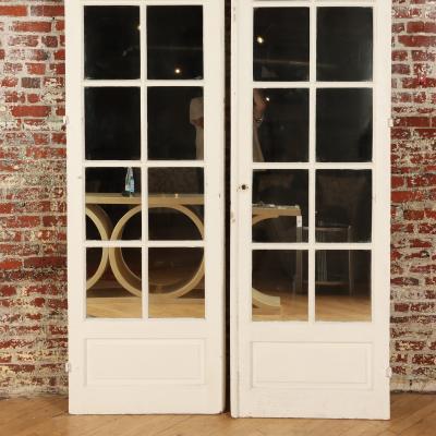 A pair of painted French doors C 1900 
