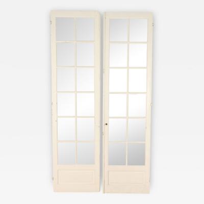 A pair of painted French doors C 1900 