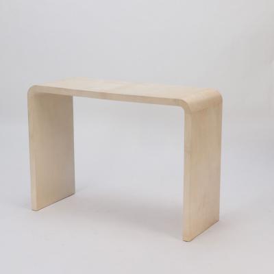 A pair of parchment covered console tables Contemporary 