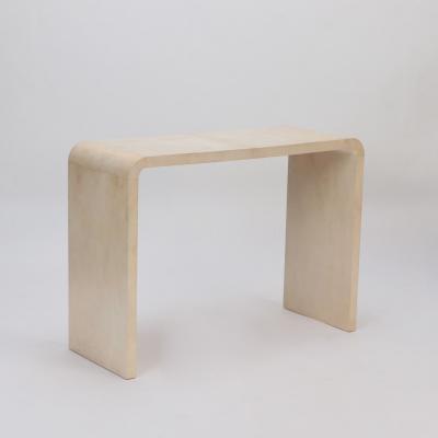 A pair of parchment covered console tables Contemporary 