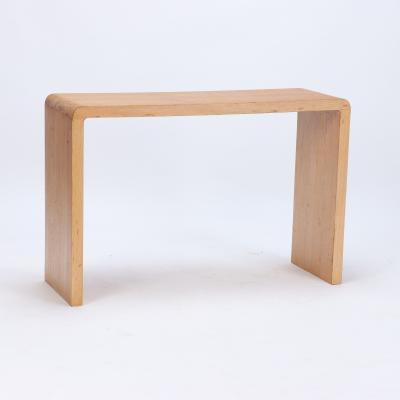 A pair of rounded cerused oak console tables Contemporary