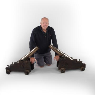 A pair of ships Bronze Cannon from the S V Jura 1875