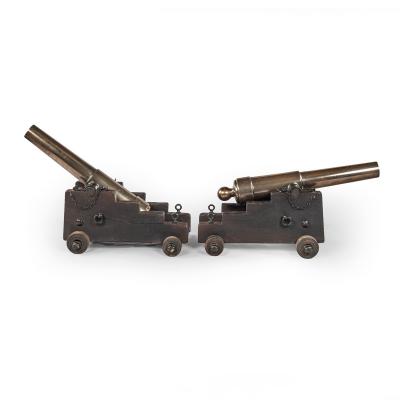 A pair of ships Bronze Cannon from the S V Jura 1875