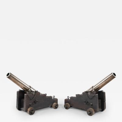 A pair of ships Bronze Cannon from the S V Jura 1875