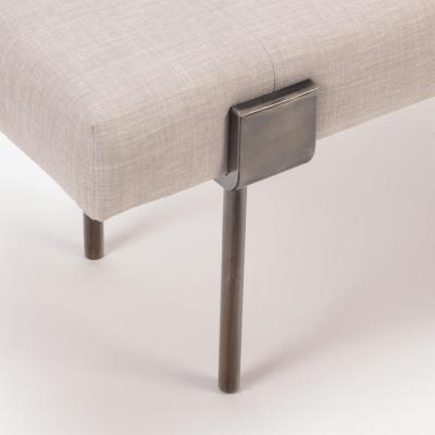 A pair of upholstered iron benches Contemporary 