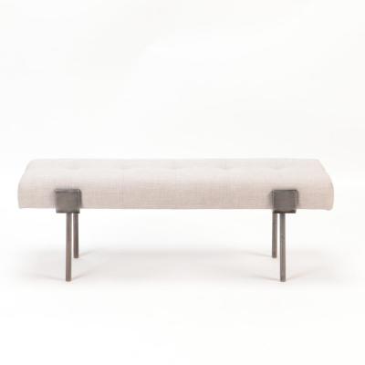 A pair of upholstered iron benches Contemporary 
