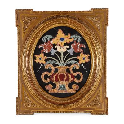 A pair of very fine large Italian Pietra Dura marquetry panels