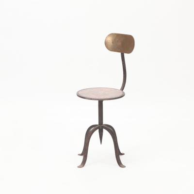 A pair of vintage mixed metal side chairs circa 1970 