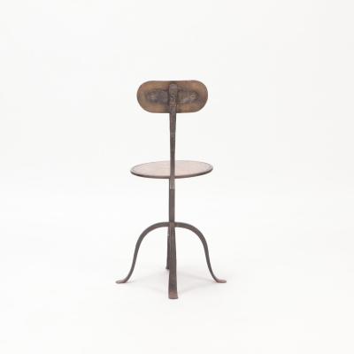 A pair of vintage mixed metal side chairs circa 1970 