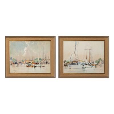 A pair of watercolours by Albert Gordon Thomas R S W 1893 1970 