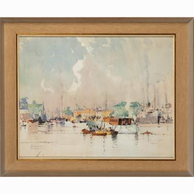 A pair of watercolours by Albert Gordon Thomas R S W 1893 1970 