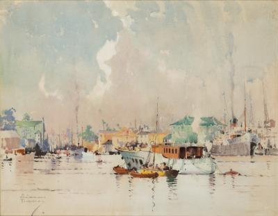 A pair of watercolours by Albert Gordon Thomas R S W 1893 1970 