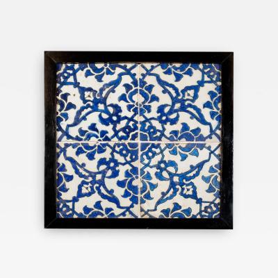 A panel of four square Ottoman Empire Dome of the Rock tiles