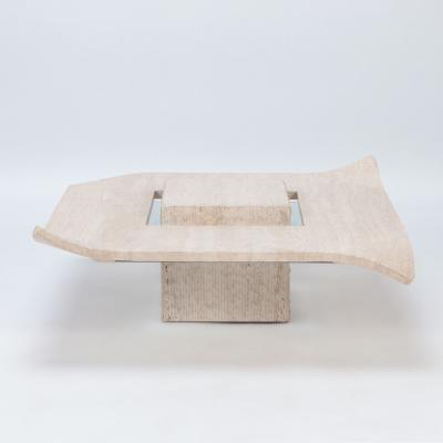 A rare Mid Century Modern Italian travertine coffee table circa 1970 