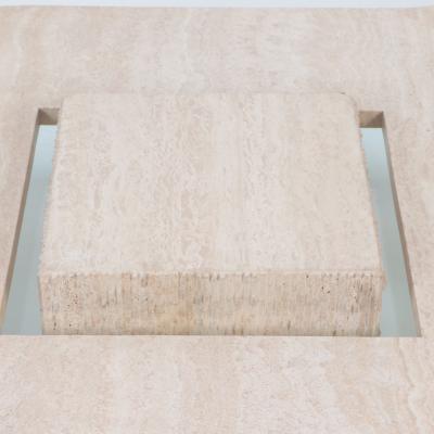 A rare Mid Century Modern Italian travertine coffee table circa 1970 
