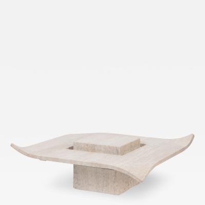 A rare Mid Century Modern Italian travertine coffee table circa 1970 