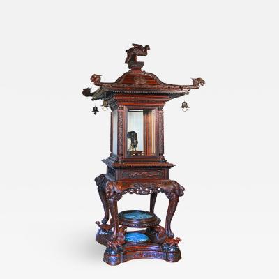 A rare and exceptional Meiji period hardwood exhibition display cabinet