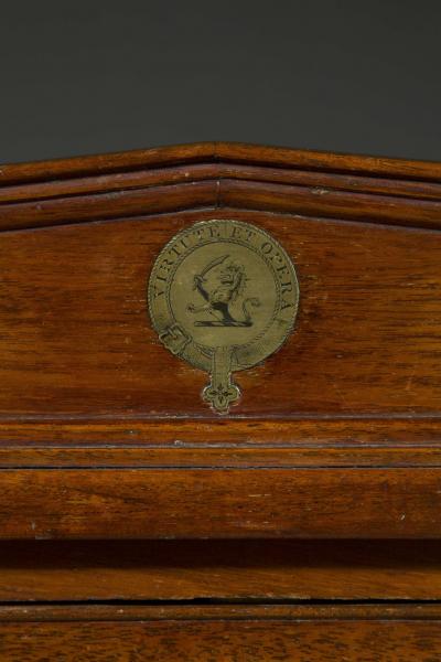 A rare mahogany and engraved brass inlaid collectors cabinet