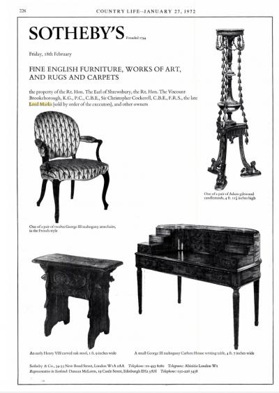 A rare set of twelve George III mahogany open arm chairs in the French Hepplewhi