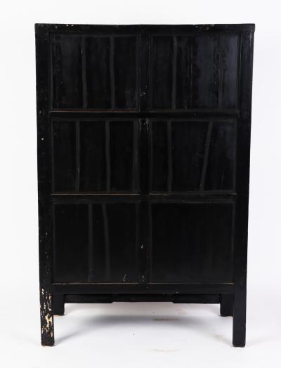 A red and black lacquered Chinese cabinet 19th C 