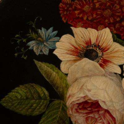 A satinwood hexagonal tilt top table